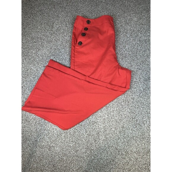 Ann Taylor Factory Women's Sailor Crop Pant Pink Pockets Office Career Size 12 - Picture 6 of 6